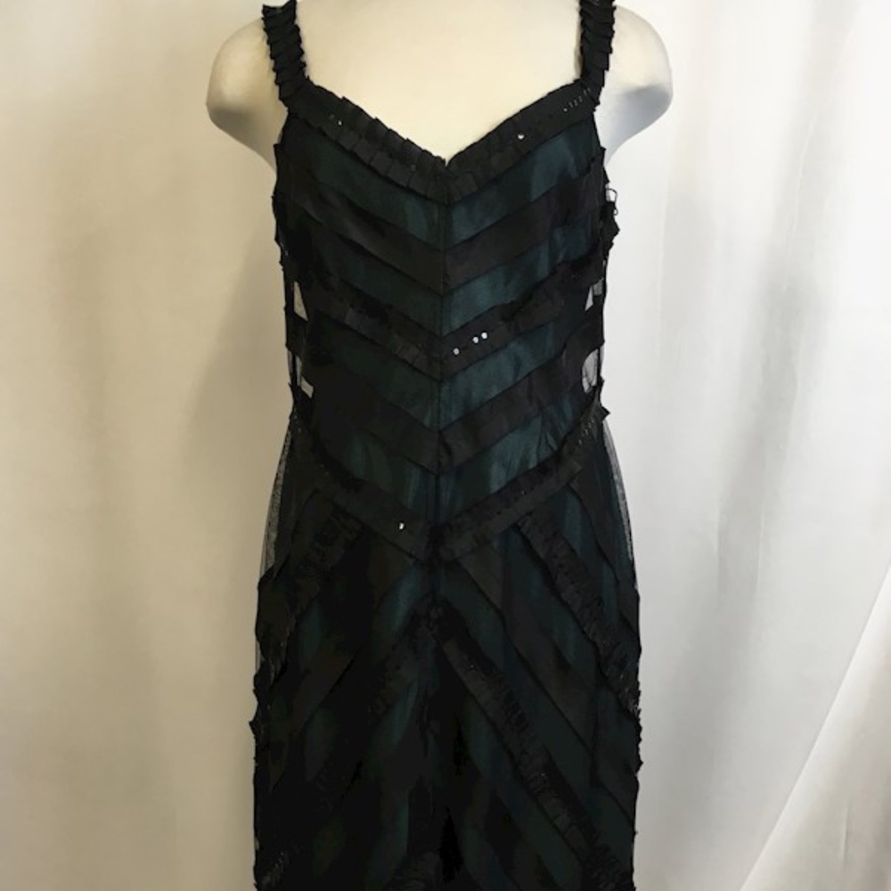 Adrianna Papell Evening Formal Black Lace STUNNER!